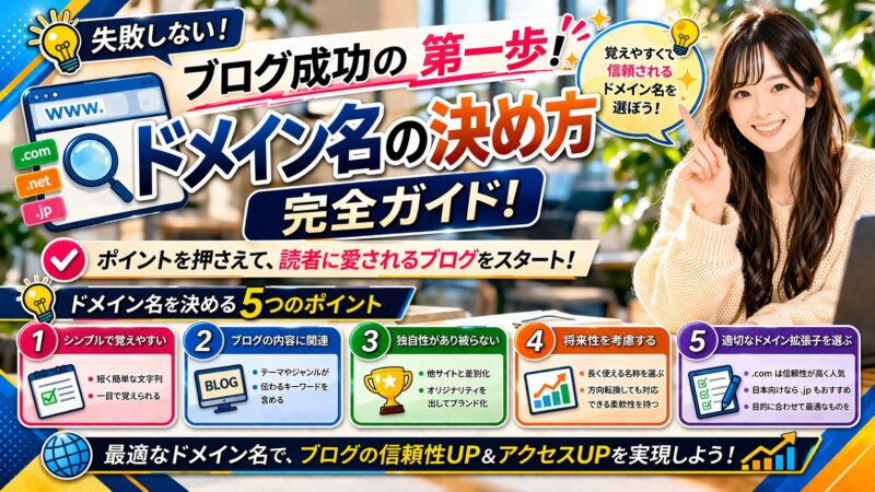 ドメイン名の決め方ガイド｜ブログを成功に導く選び方 