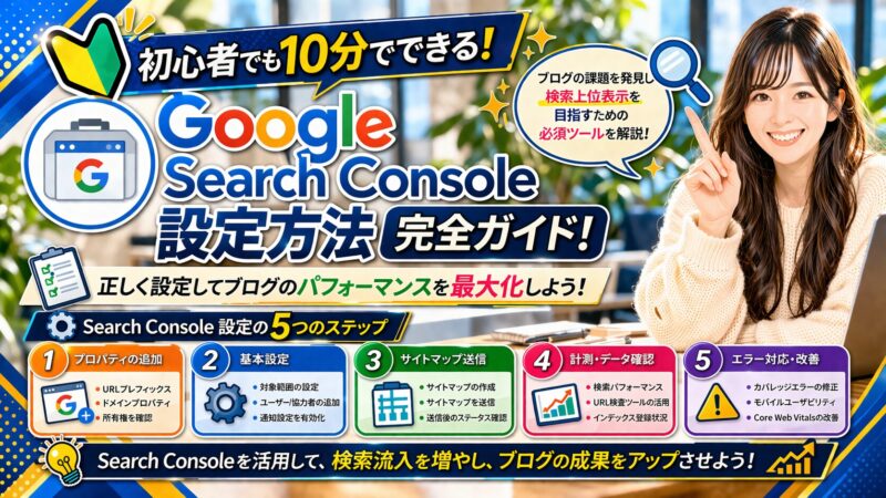 【入門】Googleサーチコンソールの設定や登録方法を初心者向けに解説 