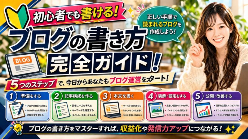 【初心者必見】ブログの書き方をマスターするためのステップバイステップガイド 