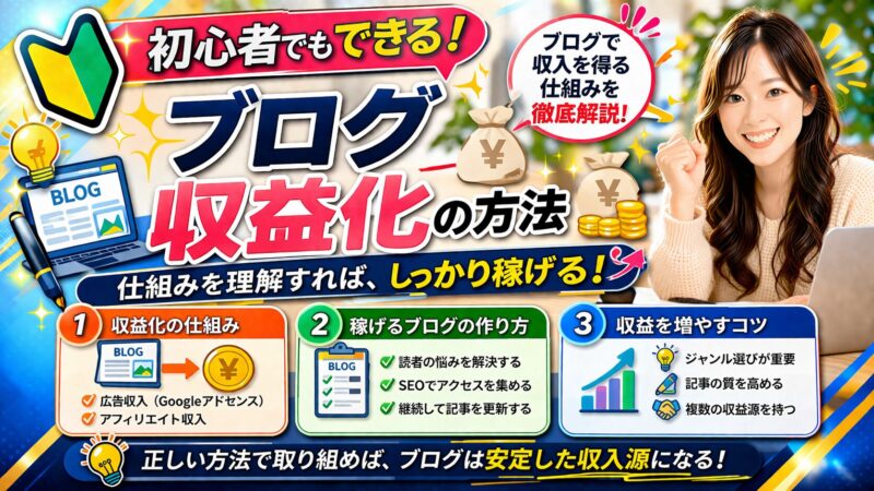 【初心者必見】ブログ収益化の完全ガイド｜具体的な手順と効率的なポイント！ 