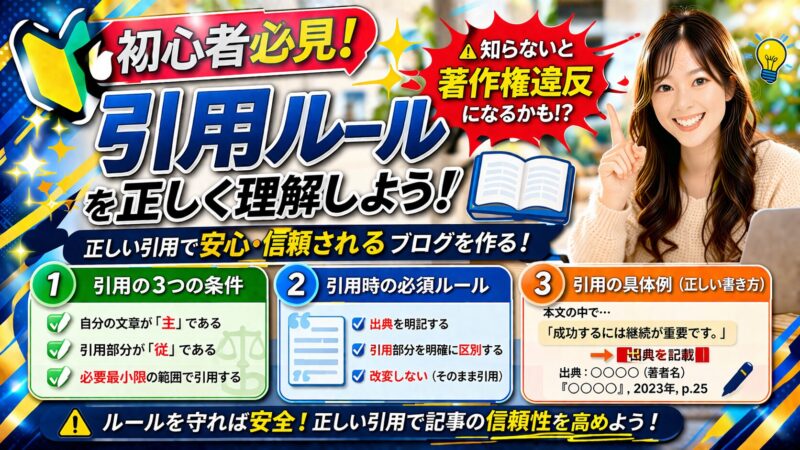 【知らないと危険】正しい引用ルールを守って著作権トラブルを回避する方法を解説！ 