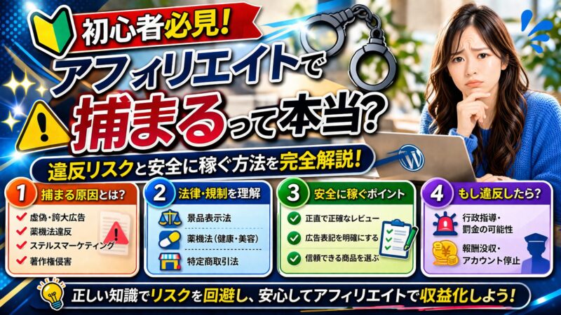 アフィリエイトは捕まるって本当？その原因と守るべきルールを徹底解説！ 