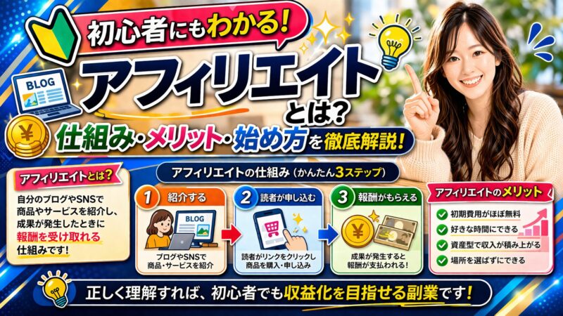 【初心者向け】アフィリエイトとは？仕組みと成功のポイントを徹底解説 