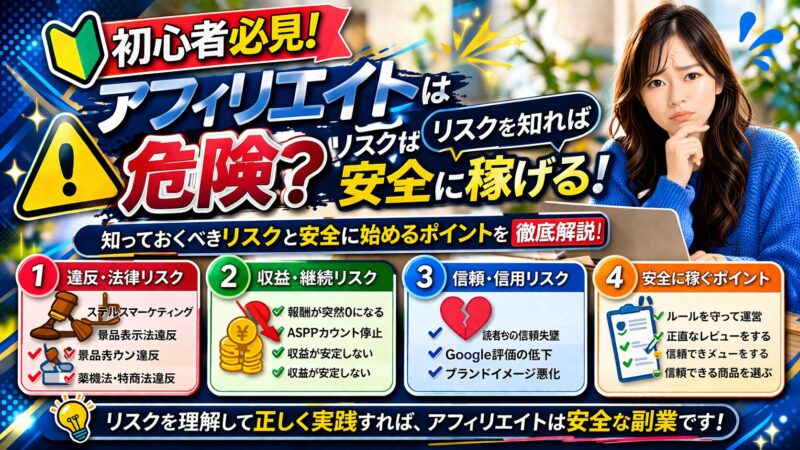 アフィリエイトは危ないって本当？ネット副業のリスクと安全対策ガイド 