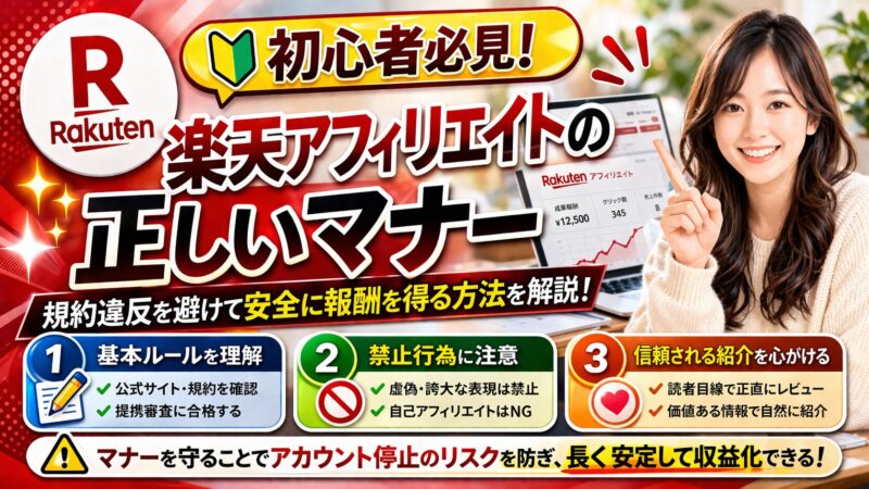 楽天アフィリエイトで稼ぐためのやり方と注意点を伝授！ 