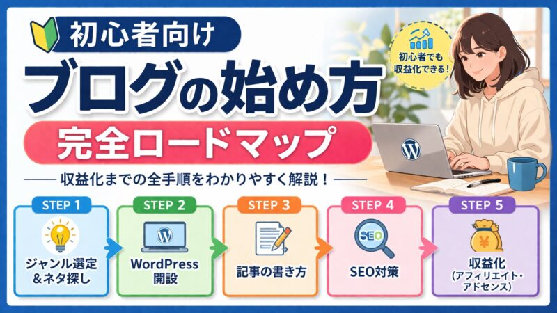【初心者向け】ブログの始め方完全ロードマップ｜収益化までの全手順 