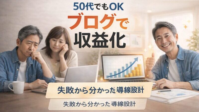 50代からでもブログ収益化は可能｜遠回りして分かった「設計」がすべてだった話 